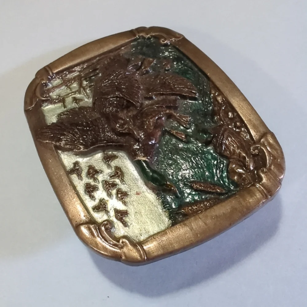 Vintage 1985 Mallard Ducks Belt Buckle Made In USA also Serial Numbered